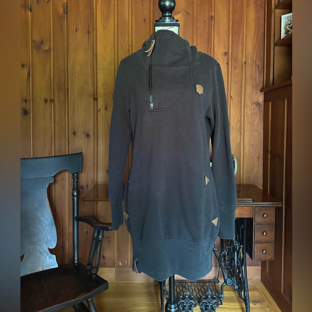 Large Black Naketano Tunic Sweatshirt